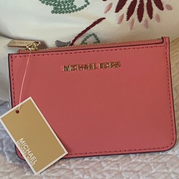 NWT Bundle of MICHAEL KORS Mercer Med Crossbody satchel Tea Rose with ID Wallet - Picture 7 of 13